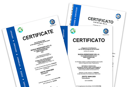 Seristudio ISO certification guarantee quality OEM automotive industry standard